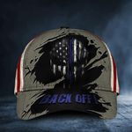 Skull Thin Blue Line Back Off Hat American Flag Cap Back The Blue Police Law Enforcement