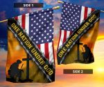 One Nation Under God Soldier Kneeling Cross American Flag Patriotic Christian Gift For Veteran