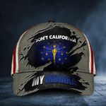 Don't California My Indiana Cap Vintage American Flag Hat Patriotic Indiana Men Bro Gift