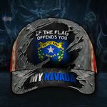 If The Flag Offends You My Nevada Hat Vintage USA Flag Cap Nevada State Merch Patriotic
