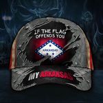 My Arkansas Hat If The Flag Offends You Vintage USA Flag Cap Patriotic Honor Arkansas State