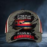 If The Flag Offends You Kiss My Haiwaiiass Cap Vintage USA Flag Hat Funny Hawaiian Patriotic