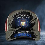 If The Flag Offends You Kiss My Utahass Cap Vintage USA Flag Unique Baseball Hat Utah Men Gift