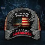If The Flag Offends You Kiss My Americass Hat Patriotic Funny USA Flag Unique Baseball Cap