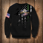 Eagle Veteran American Flag 3D Sweatshirt Thin Green Line For US Armed Forces Winter Gifts