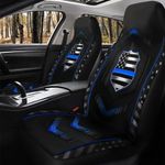 Thin Blue Line Badge Car Seat Cover Support Law Enforcement Best Gift For Police Officers