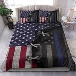 Thin Blue Line And U.S Flag Bedding Set Old Retro 3D Print Great Family Gift Ideas
