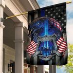 We Will Never Forget 9-11-01 Flag Patriotic Eagle Black Blue Line Flag Patriot Day Memorial