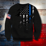Thin Blue Line And American Flag 3D Sweatshirt Honor Respect Sweater, Winter Gifts For Unisex