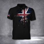 United Kingdom Polo Shirt Patriotic American Flag T-Shirt Patriotic British Gift