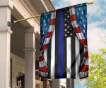Thin Blue Line Flag And American Flag Unique Patriotic Support Men And Women Law Enforcement