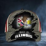 Made In Illinois Hat Patriotic American Flag Cap Pride Illinois Merch