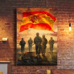 God Bless Our Troops Spanish Flag Poster Honor Soldiers Veterans Patriotic Poster Wall Decor