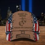 Marine Corps Hat Against All Enemies Foreign And Domestic 1774 American Marine Veteran Gift