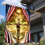 Jesus Christ Crucified On The Cross In American Flag Christian Garden Flags Outdoor Decor
