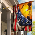 US Military Behind American Flag Veterans Honoring Memorial Day Garden Flags Patriotic Decor