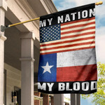 American And Texas My Nation My Blood Flag Patriotic Decorations Outdoor