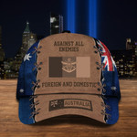 Defense Force Against All Enemies Foreign And Domestic Australian Flag Hat Veterans Day Gifts