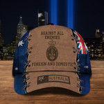 Navy Against All Enemies Foreign And Domestic Australian Flag Hat Patriotic Navy Veteran Gifts