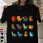 Pterodactyl Triceratops Stegosaurus Shirt Cartoon Dinosaurs Cute T-Shirt Gifts For Son