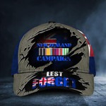 New Zealand Campaign Lest Forget Flag Hat Patriotic Remembrance Veterans Cap Merch