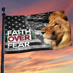 Thin Green Line Faith Over Fear Jesus Lion Flag Honor Military Outdoor Christian Flag