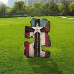 Texas State Flag Cross Faith Over Fear Yard Sign Retro Christian Merch Patriotic Outdoor Decor
