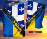 Stand With Ukraine Flag With Quebec Flag Support Peace No War Ukrainian Merch