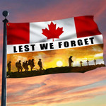 Lest We Forget Canada Flag Honor Fallen Soldiers Remembrance Day Patriotic Flag