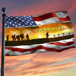 Veterans We Will Never Forget American Flag Honoring Veterans Day Patriots Flag