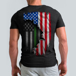 Thin Green Line American Flag Shirt US Military Pride Clothes Gifts For Soldiers