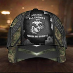 USMC Marine Corps Camo Hat Against All Enemies Foreign And Domestic Marine Gifts For Him