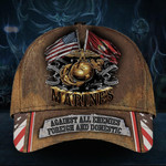 Marines Hat Patriotic Unique Old Retro USMC Marine Corps Hat Against All Enemies