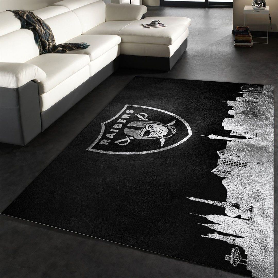 Las Vegas Raiders Rugs Anti-Skid Area Rug Living Room Bedroom Floor Mat Carpet 