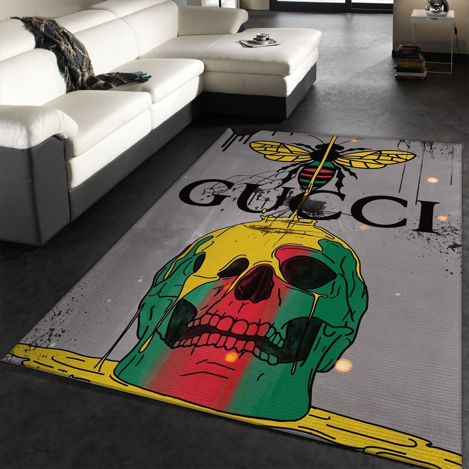 Skull gucci area rugs fashion brand christmas gift us decor - medium (4ft x 6ft)