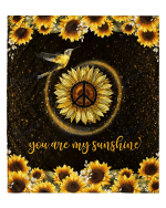 Hummingbird You are my sunshine sunflower - Fleece Blanket- Test random title 006