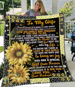 Husband To my wife, your husband, sunflower  - Fleece Blanket, Gift for you, gift for her, gift for wife memorial day- Test random title 001