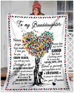 To my granddaughter, never forget how much i love you - Fleece Blanket, Gift for you, gift for her, gift for him, gift for granddaughter- Test random title 006