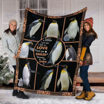 Nice penguins blanket - Fleece Blanket, Gift for you, gift for her, gift for him, gift for penguin lover- Test random title 004