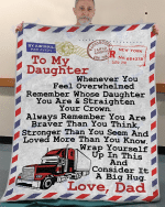 To my daughter, Dad's letter- Fleece Blanket, gift for her, gift for daughter- Test random title 004