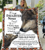 To my daughter, never forget how much i love you, wolf - Fleece Blanket, Gift for you, gift for her, gift for him, gift for daughter- Test random title 004