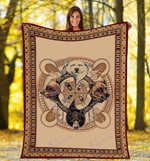 Native Bear pattern, bears - Fleece Blanket, Gift for him, gift for you, gift for her, gift for dog lover, gift forNative American lover- Test random title 006