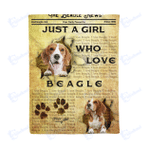 just a girl who loves beagle - Fleece Blanket, Gift for you, gift for her, gift for him, gift for dog lover, gift for Beagle lover- Test random title 006