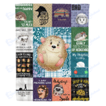 Various hedgehog - Fleece Blanket, Gift for you, gift for her, gift for him, gift for Hedgehog lover- Test random title 006