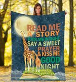 Giraffe read me a story prayer and kiss me good night - Fleece Blanket- Test random title 002