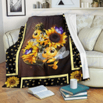 sunshine: Nice bee and sunflower blanket - Fleece Blanket, honey bee fleece blanket 50"x60" Stadium Blanket- Test random title 004