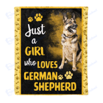 Girl loves german - Fleece Blanket, Gift for you, gift for her, gift for him, gift for dog lover, gift for German Shepherd lover- Test random title 002