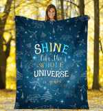 Bear shine like the whole universe is yours - Fleece Blanket, gift for bear lovers, Gift for you, gift for her, gift for him, trending product, gift for bear lover- Test random title 006