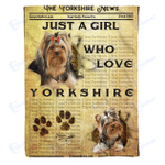 just a girl who loves yorkshire - Fleece Blanket, Gift for you, gift for her, gift for him, gift for dog lover, gift for Yorkshire lover- Test random title 002