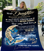 To my daughter, i love you to the moon and back, butterfly - Fleece Blanket- Test random title 001